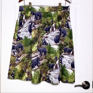 ModCloth Bear Print A-line Skirt Retrolicious XL